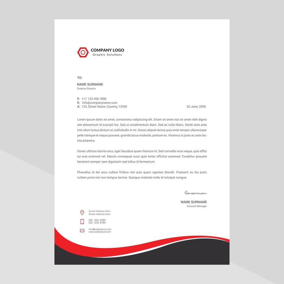 Elegant letterhead template design in minimalist style Free Vector