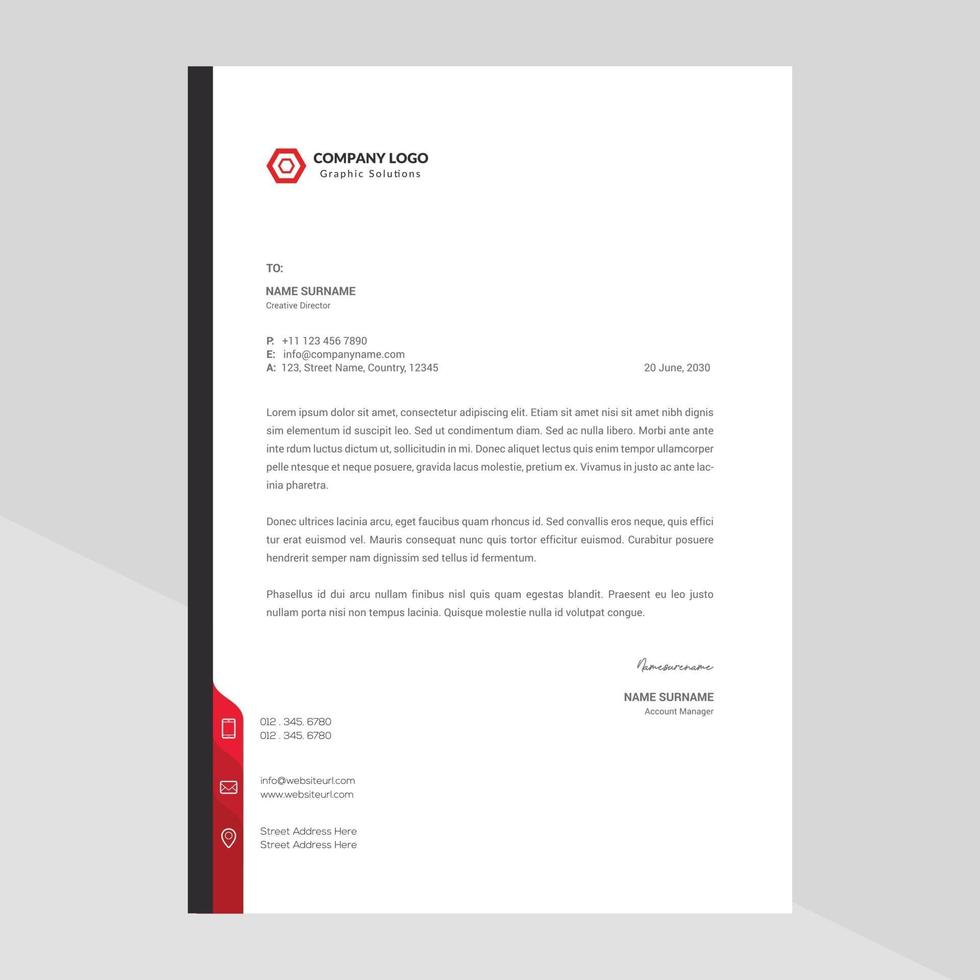 Elegant letterhead template design in minimalist style Free Vector
