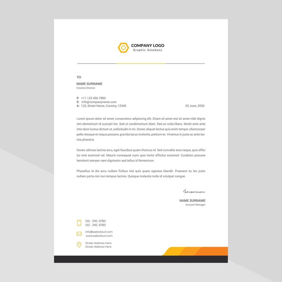 Elegant letterhead template design in minimalist style Free Vector
