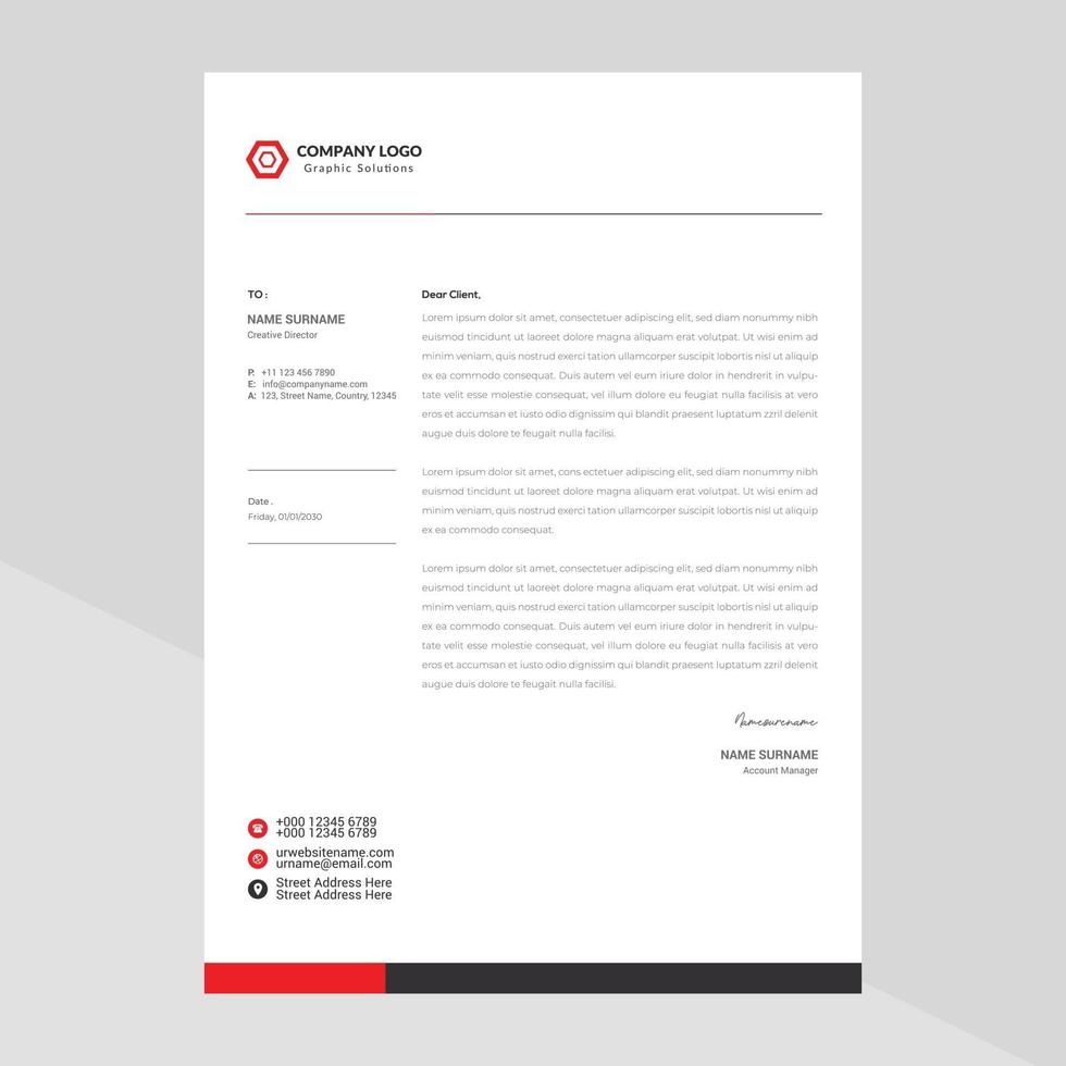 Elegant letterhead template design in minimalist style Free Vector