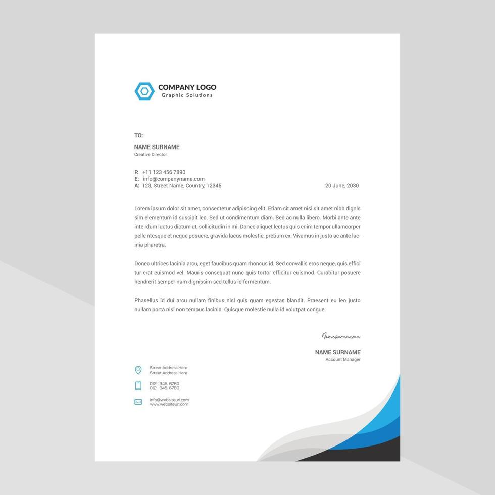 Elegant letterhead template design in minimalist style Free Vector