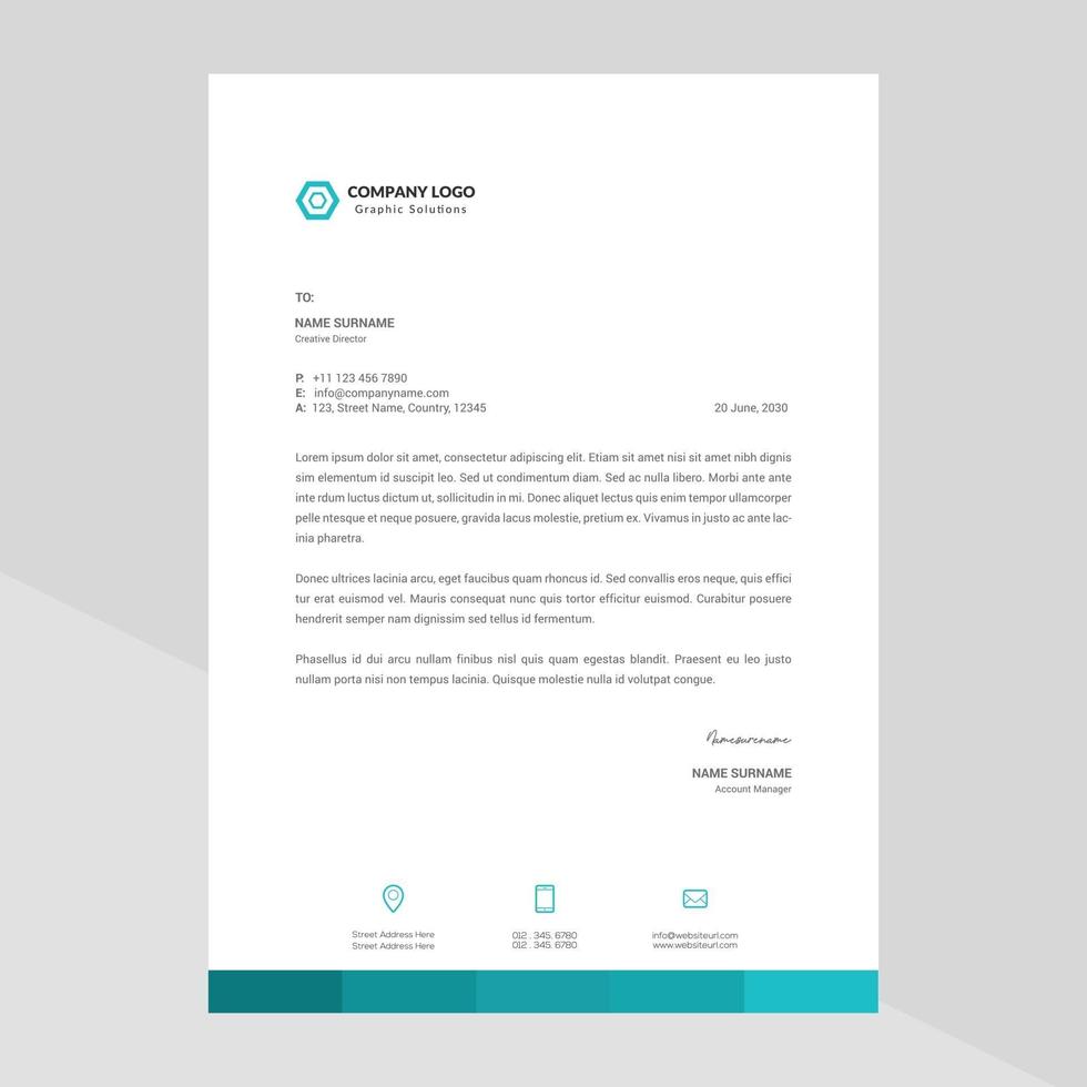 Elegant letterhead template design in minimalist style Free Vector