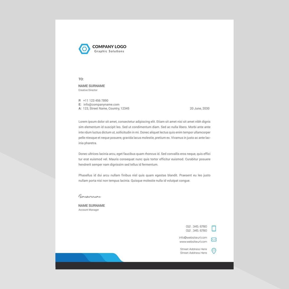 Elegant letterhead template design in minimalist style Free Vector