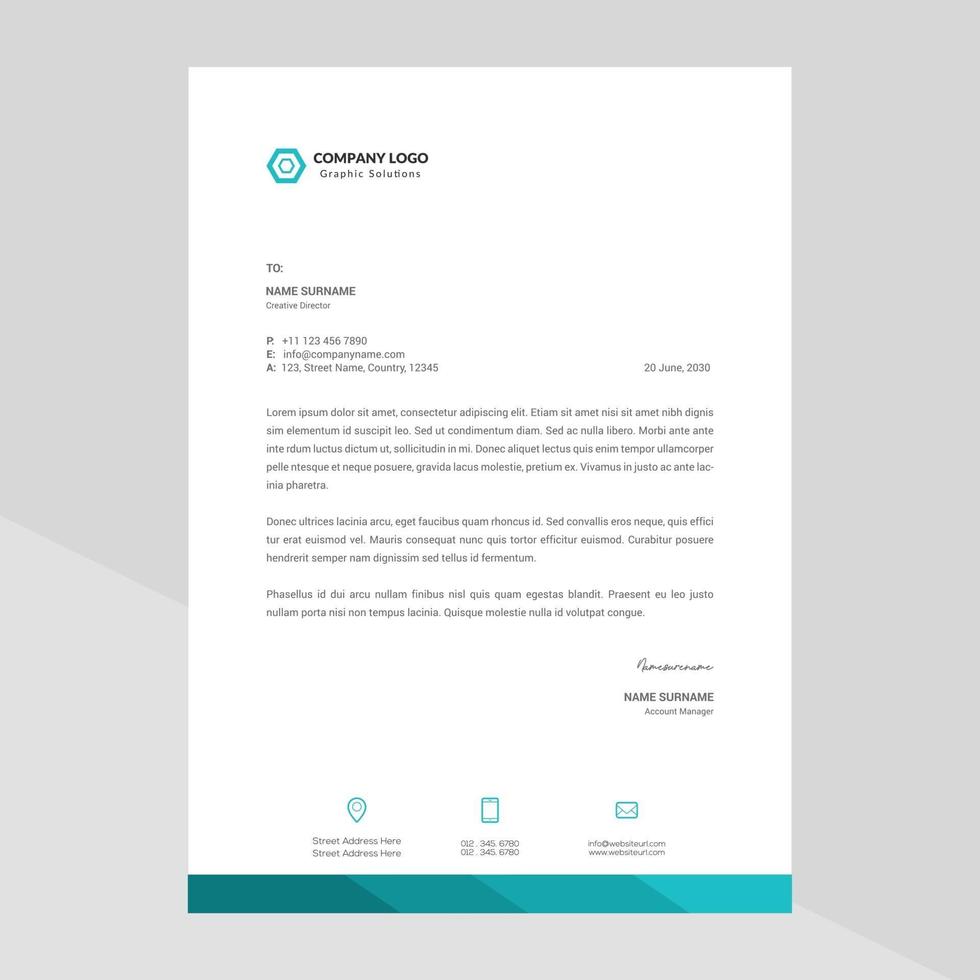 Elegant letterhead template design in minimalist style Free Vector