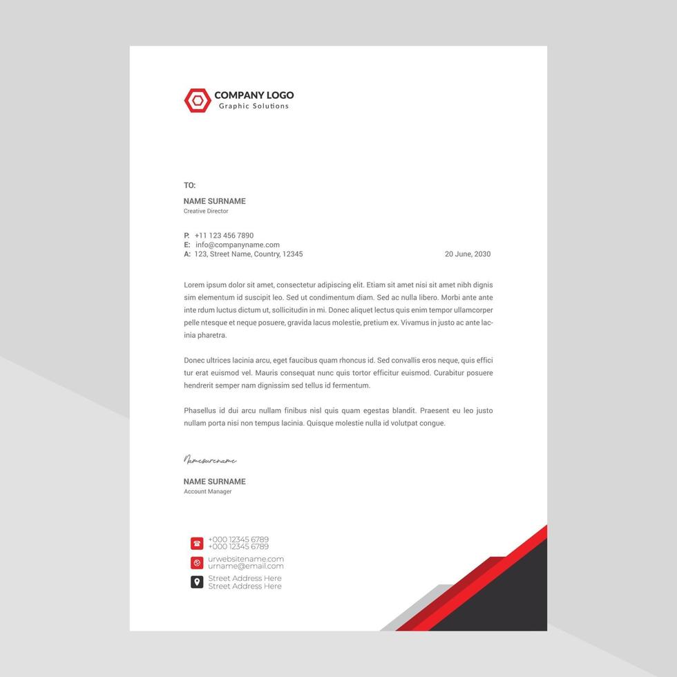 Elegant letterhead template design in minimalist style Free Vector