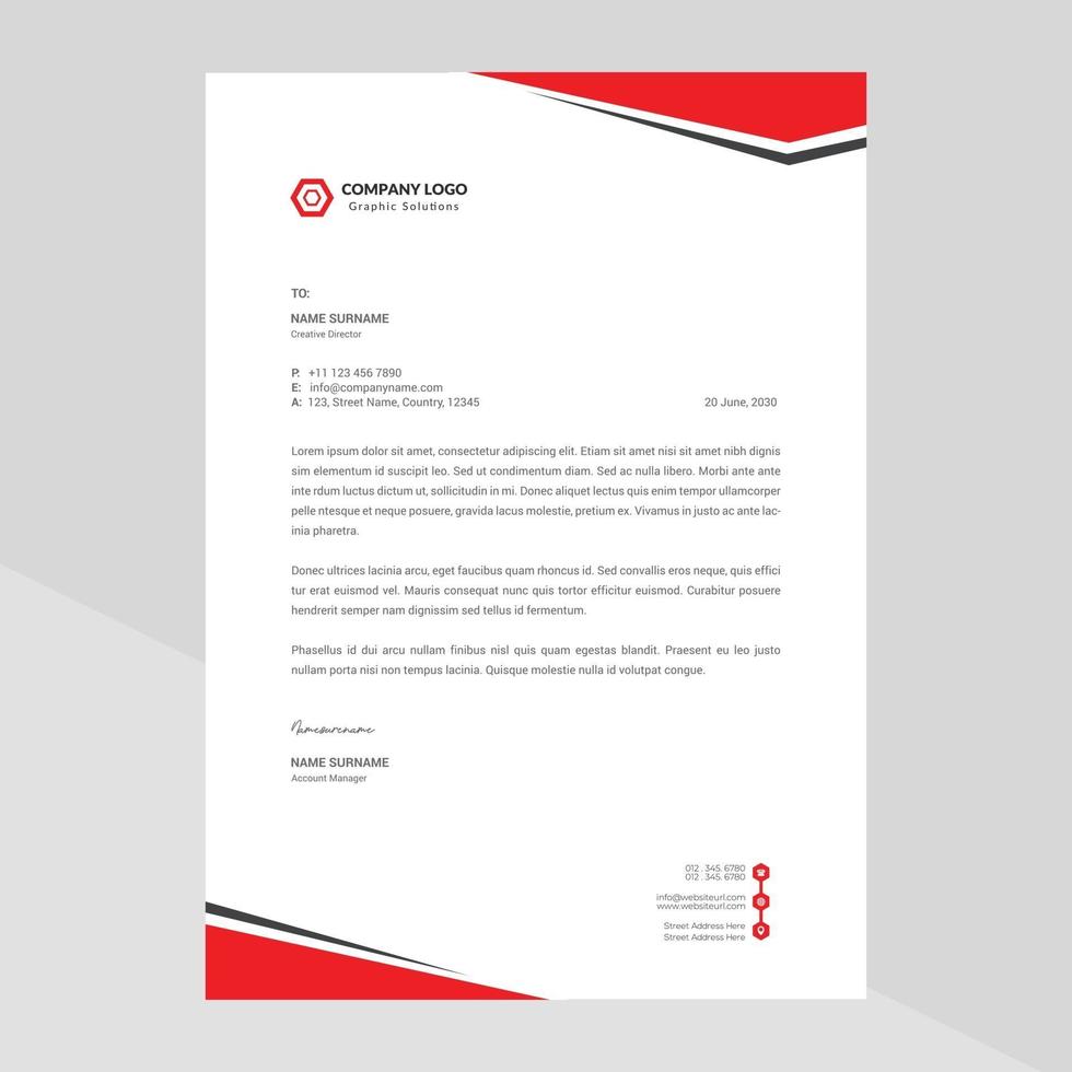 Elegant letterhead template design in minimalist style Free Vector