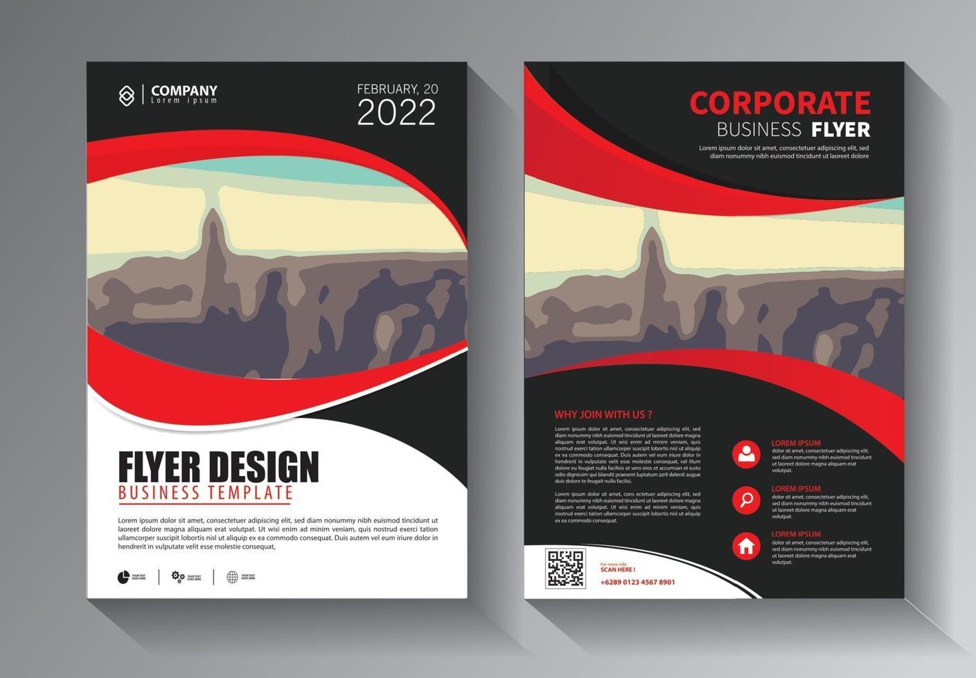 red flyer business template set vector