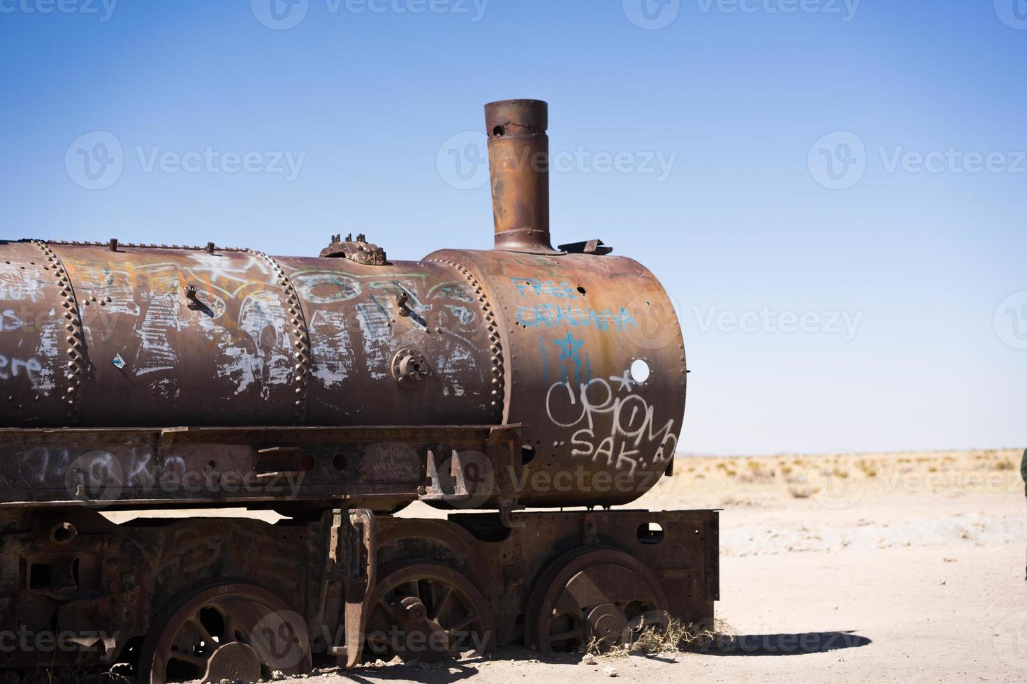 Locomotora cerca de Uyuni en Bolivia foto