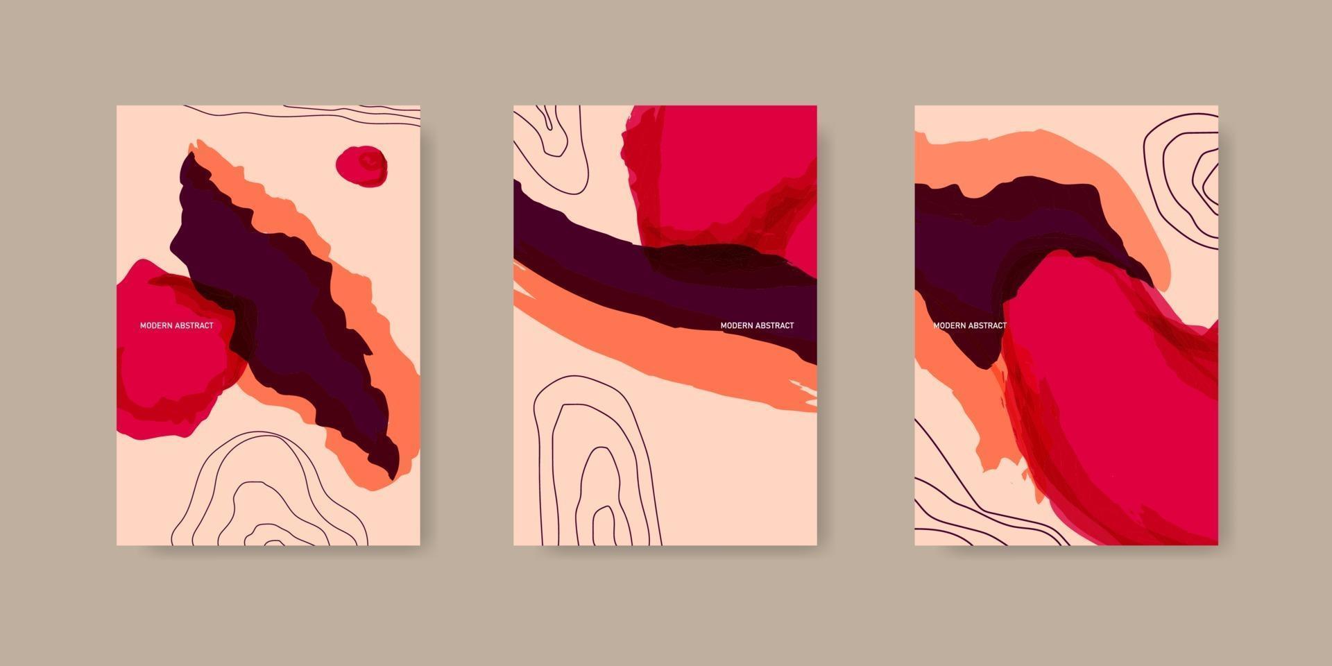 abstract modern shapes. Set of creative minimalist. postcard or brochure cover design. vector