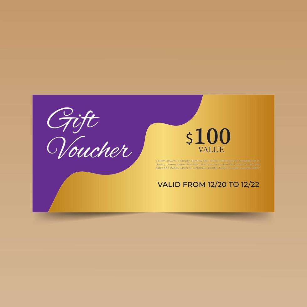 Purple Nice  Gift Voucher Design Template vector