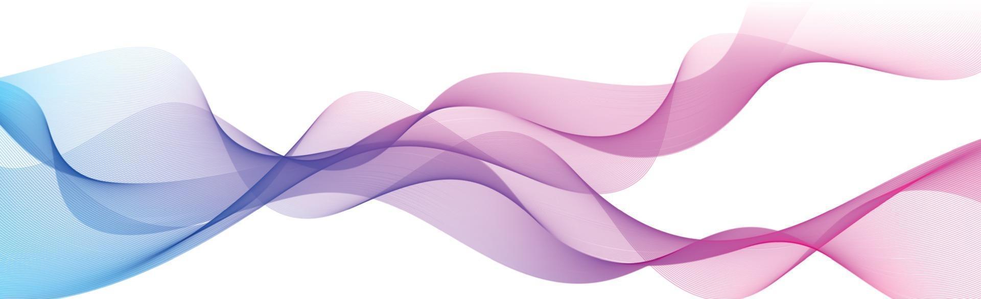 Abstract blue wavy lines on white background - Vector