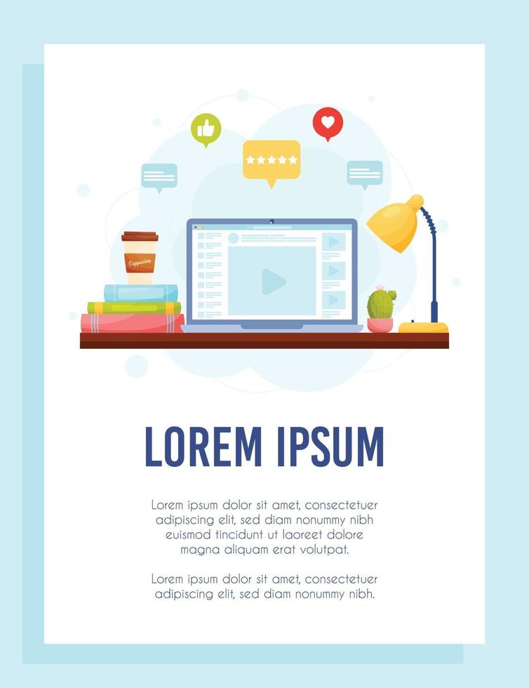 Online Course Flyer vector