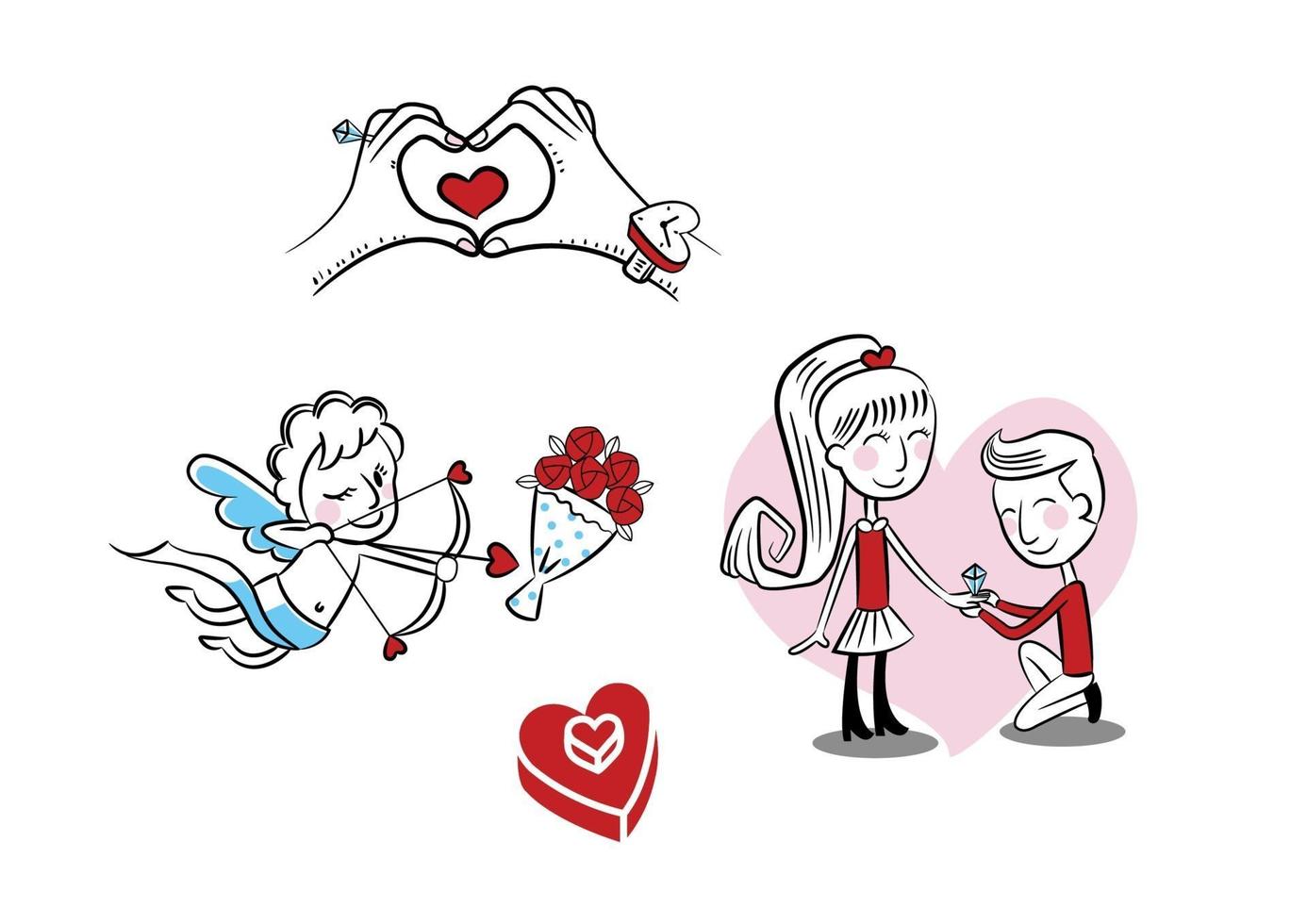 Love Boy And Girl, Cupid, Ring vector