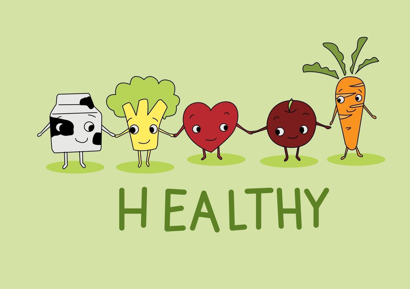 Healthy Fruits vector design