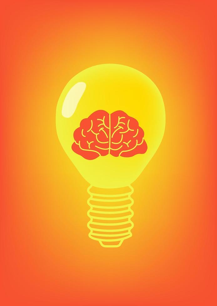 Lamp And Brain vector