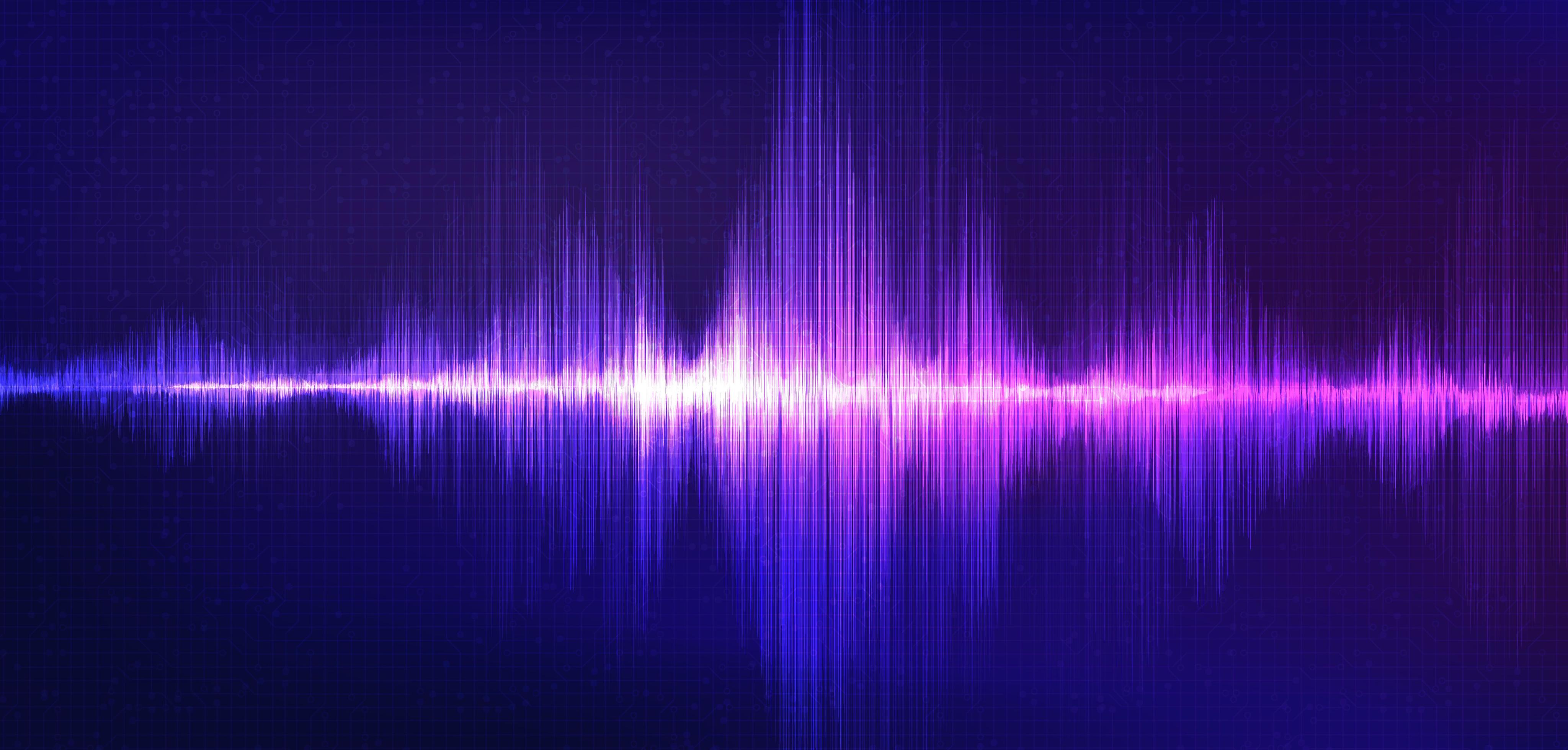 Light Sound Wave on Purple Background,Technology Wave concept,design