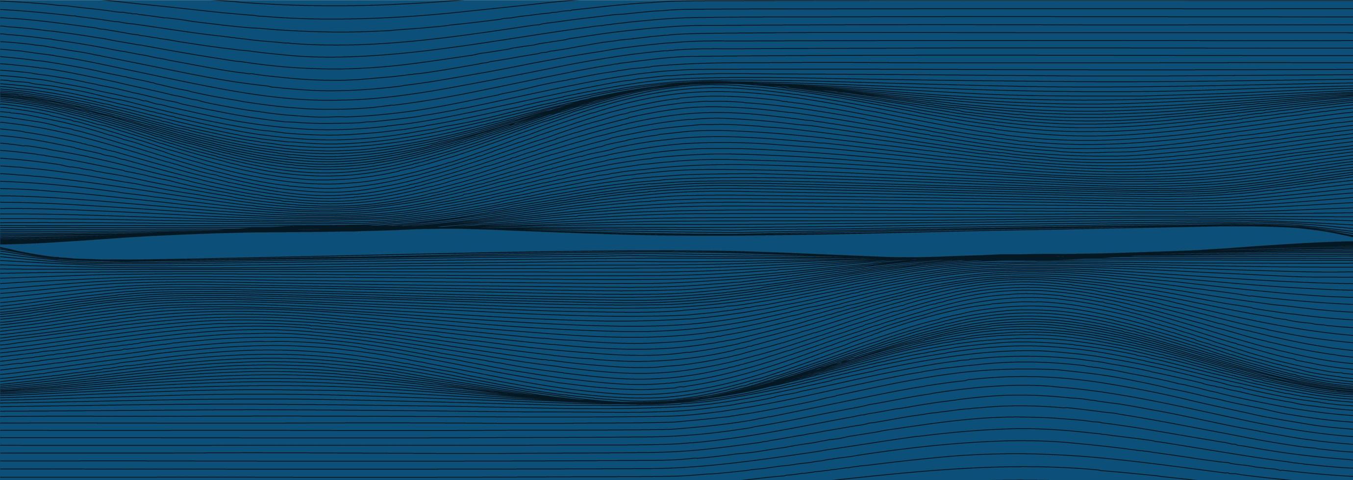 Panorama de línea dinámica azul sobre fondo blanco, diseño de concepto de onda de sonido digital, vector