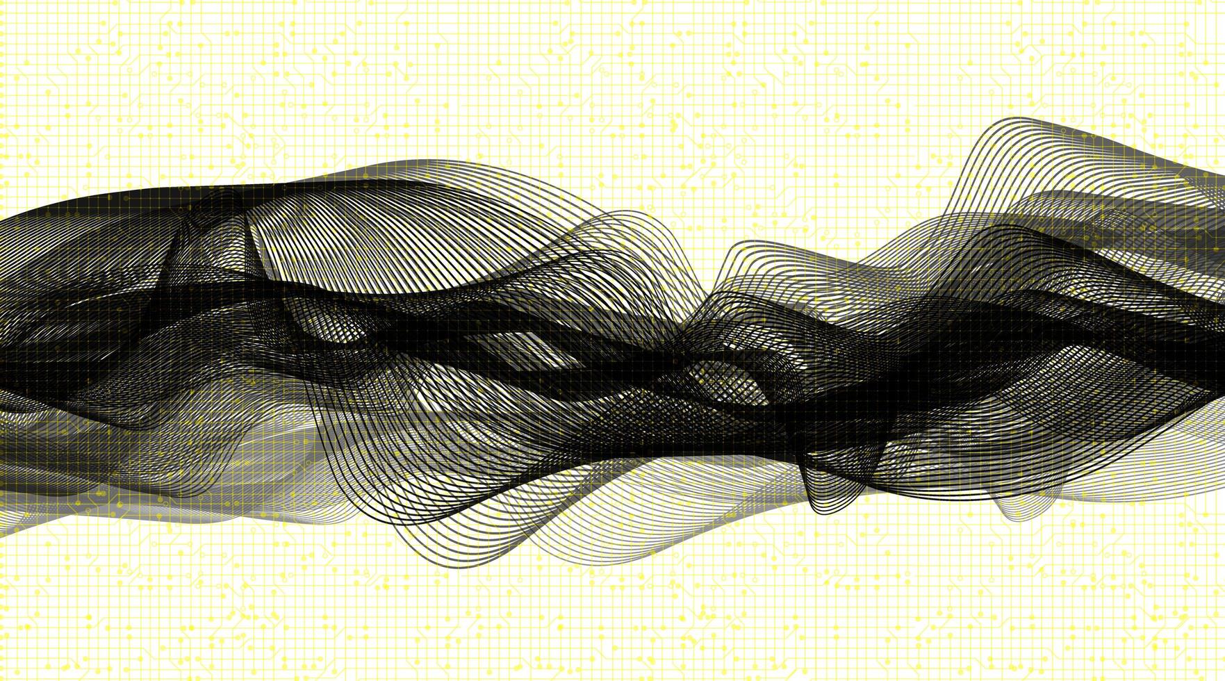 Waving Digital Sound Wave on white background vector. vector