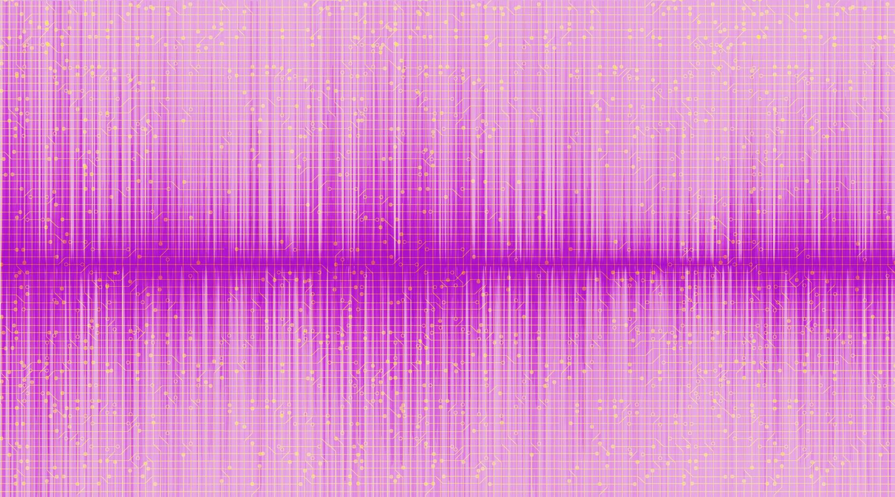 Fondo de onda de sonido rosa, concepto de diagrama de onda de terremoto y tecnología, ilustración vectorial. vector
