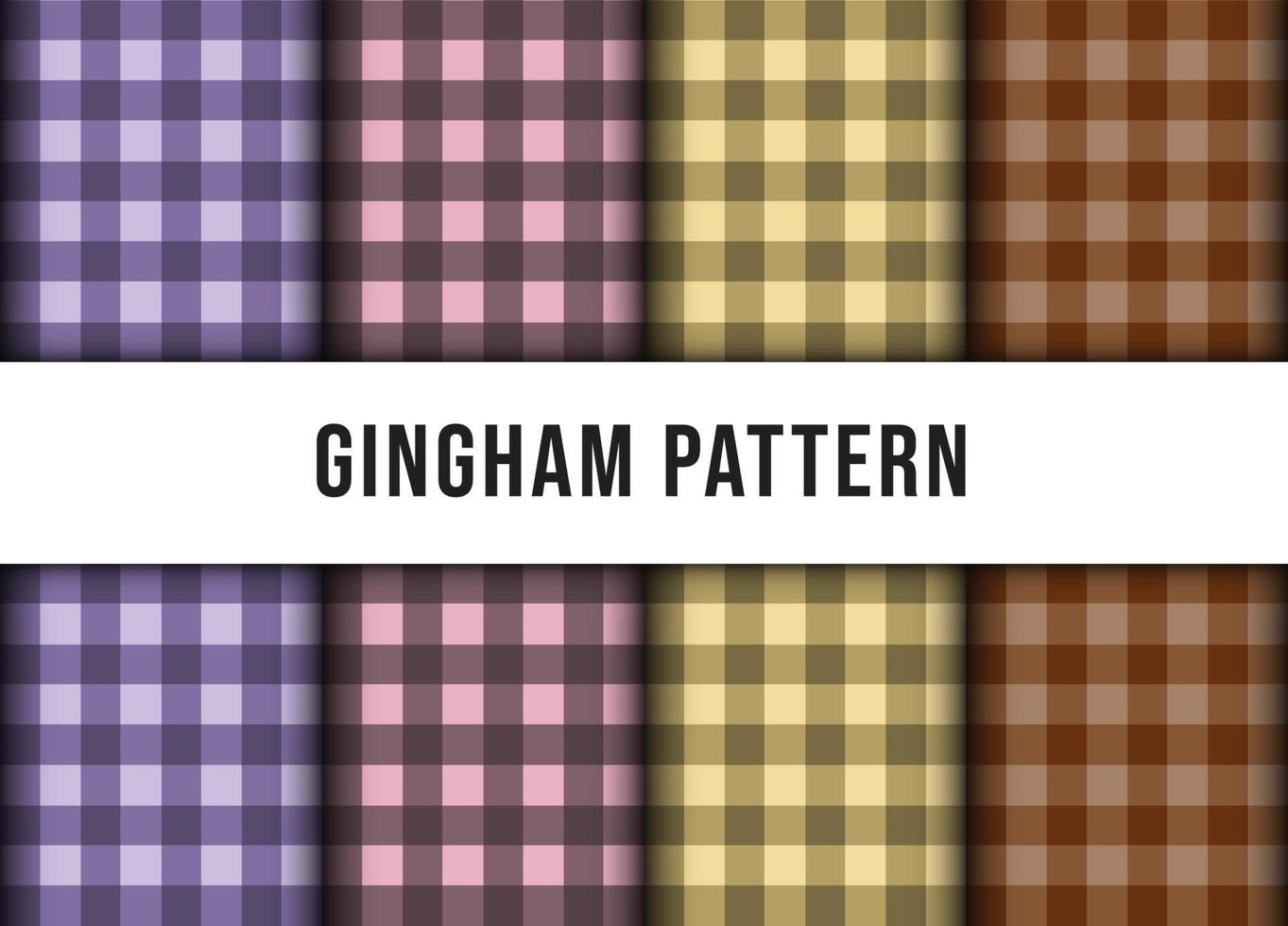 Set collection of checkered gingham line tablecloth seamless pattern. Premium Vector