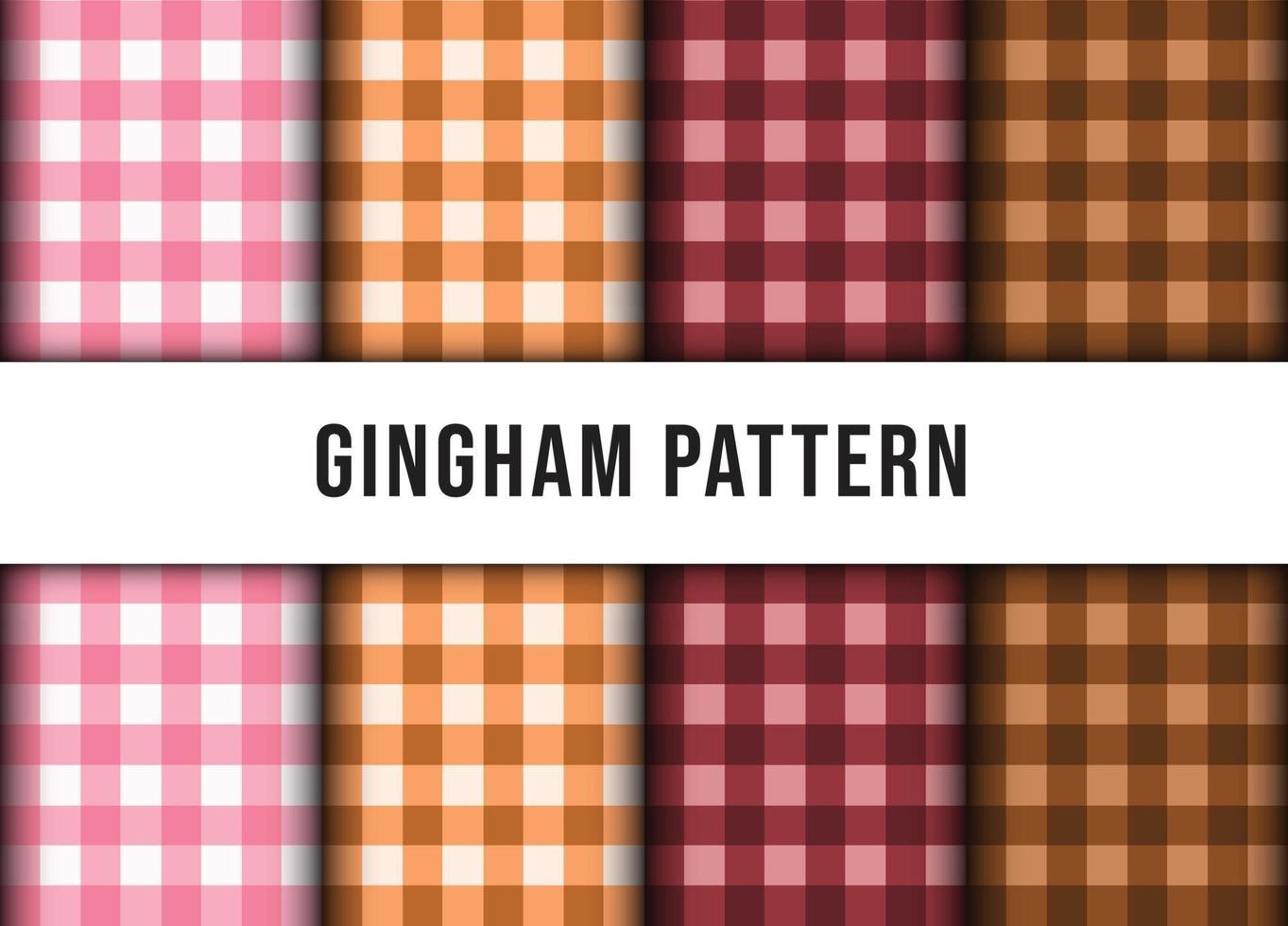 Set collection of checkered gingham line tablecloth seamless pattern. Premium Vector