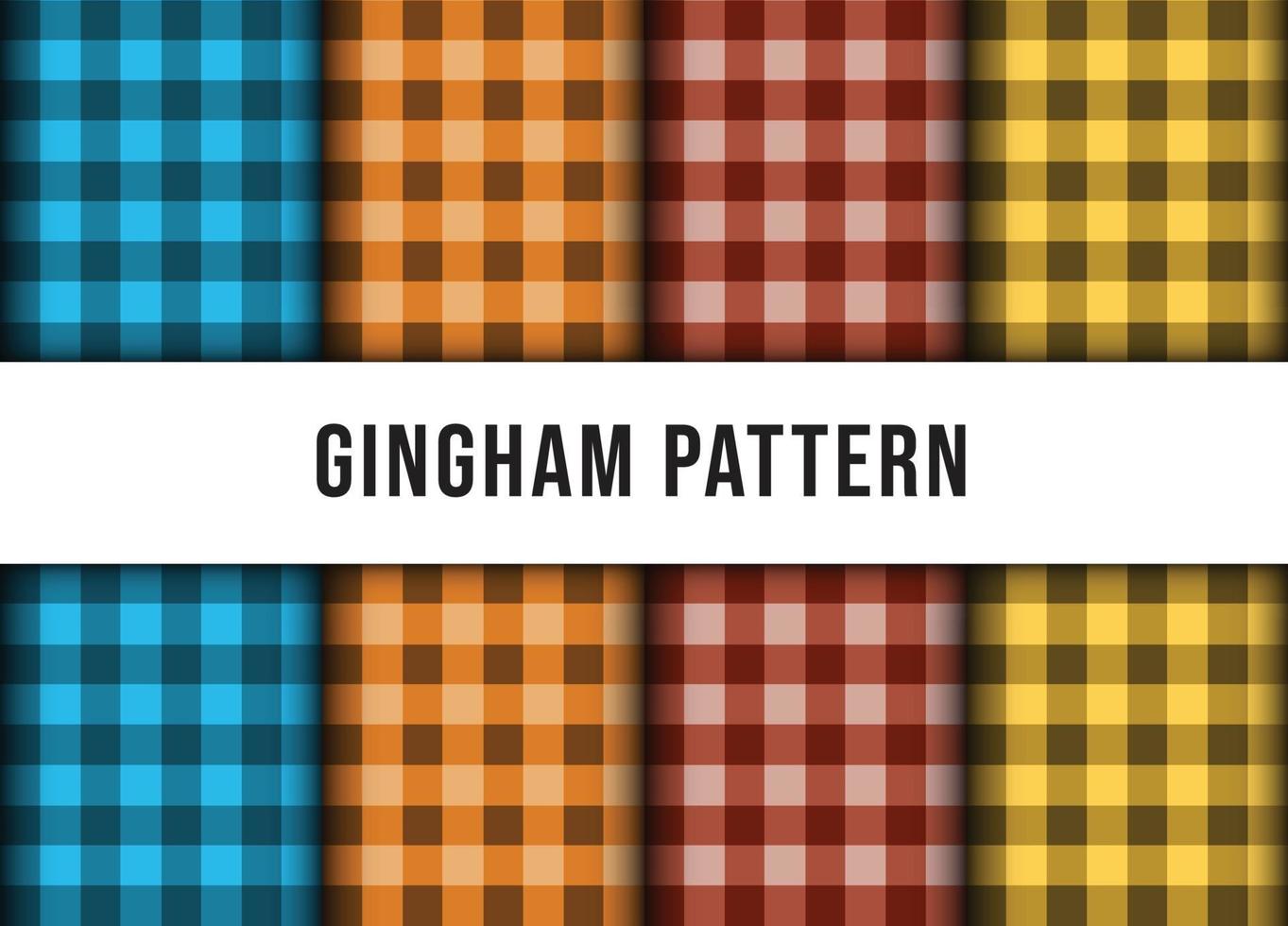 Set collection of checkered gingham line tablecloth seamless pattern. Premium Vector