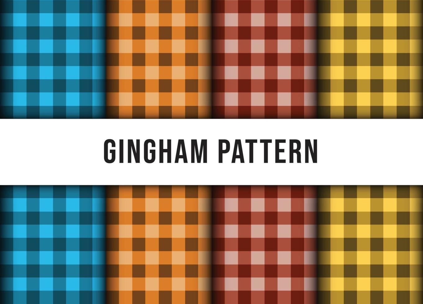 Set collection of checkered gingham line tablecloth seamless pattern. Premium Vector