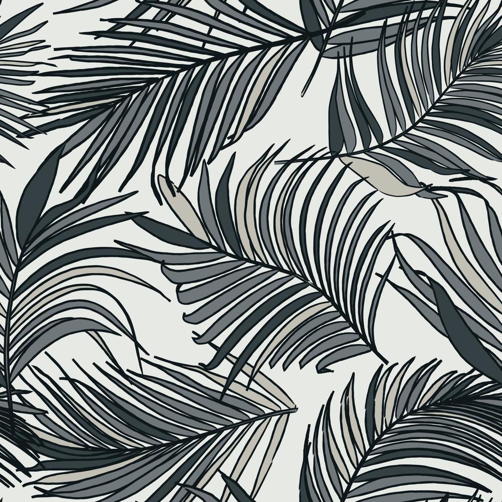 Palm leaf vector seamless pattern