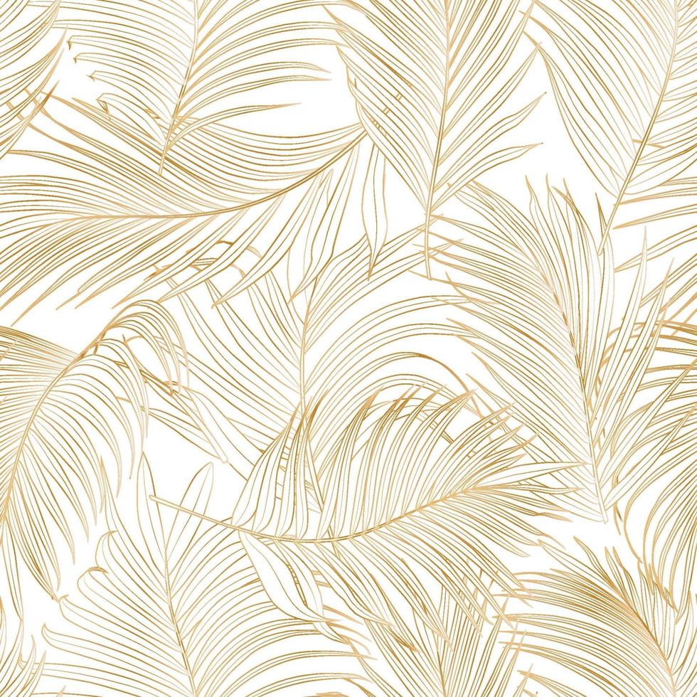 Palm leaf vector seamless pattern