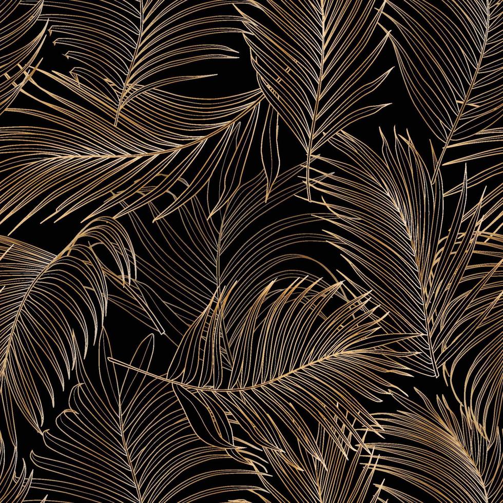 patrón transparente de vector de hoja de palma