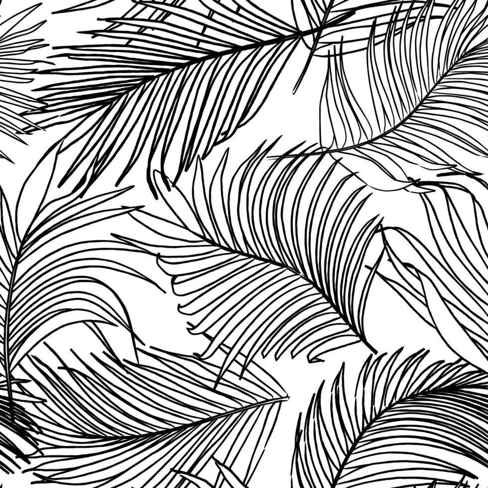 Palm leaf vector seamless pattern