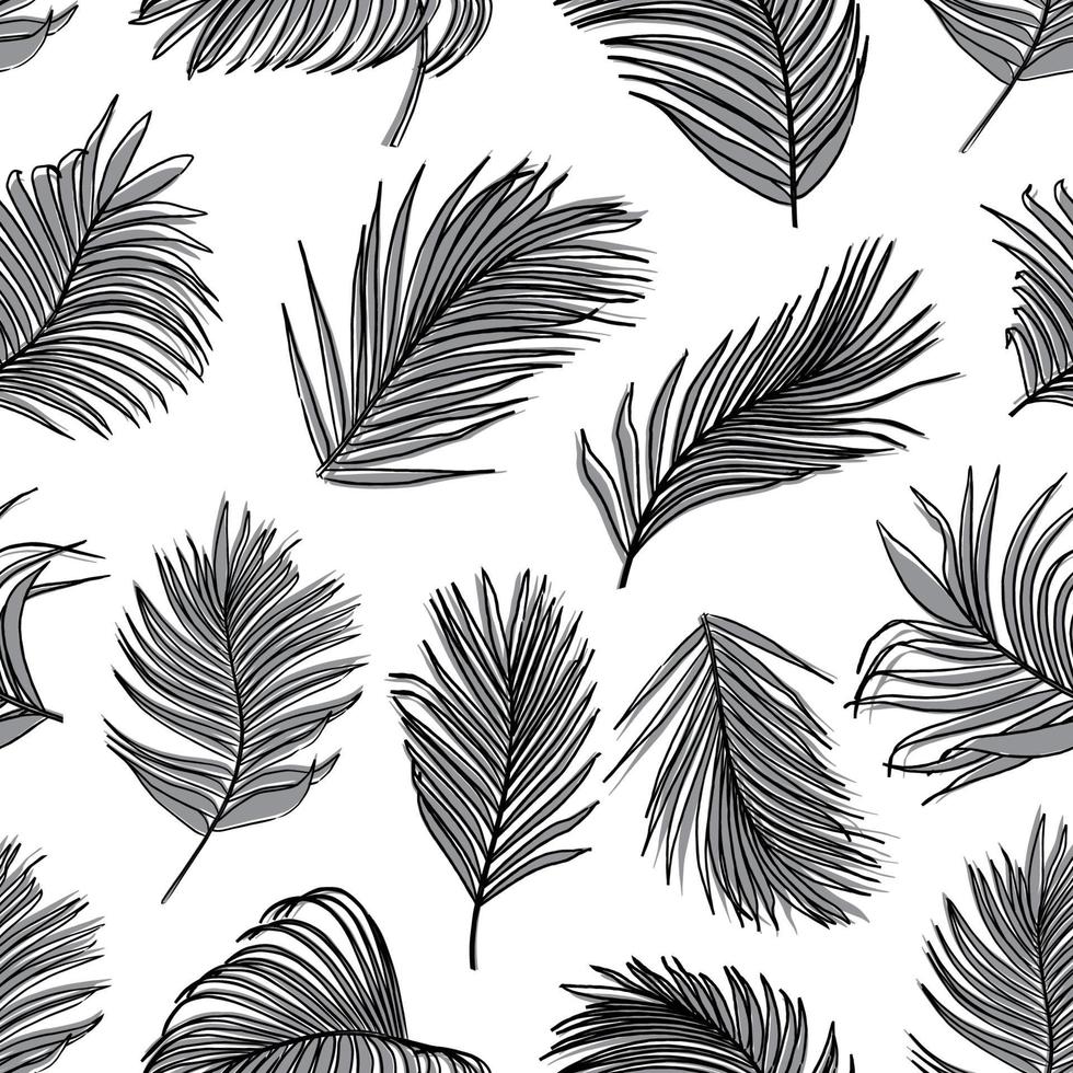 Palm leaf vector seamless pattern