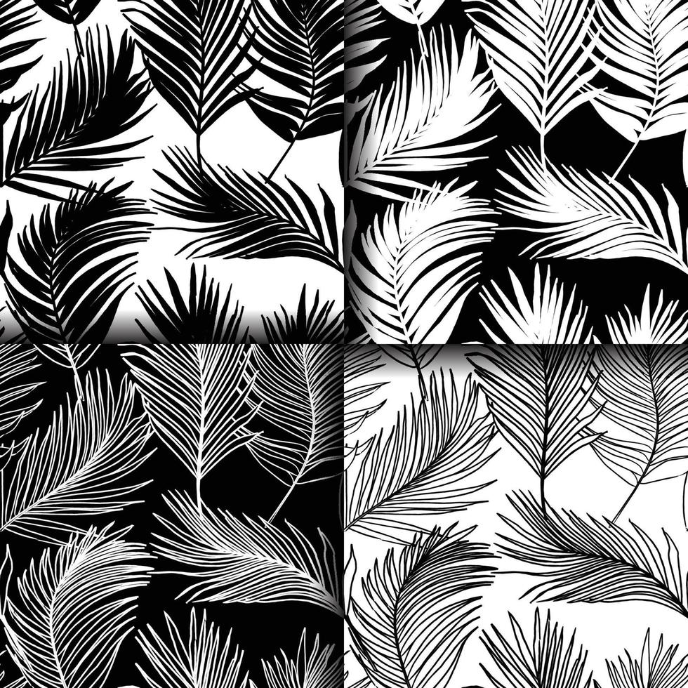 Palm leaf vector seamless pattern