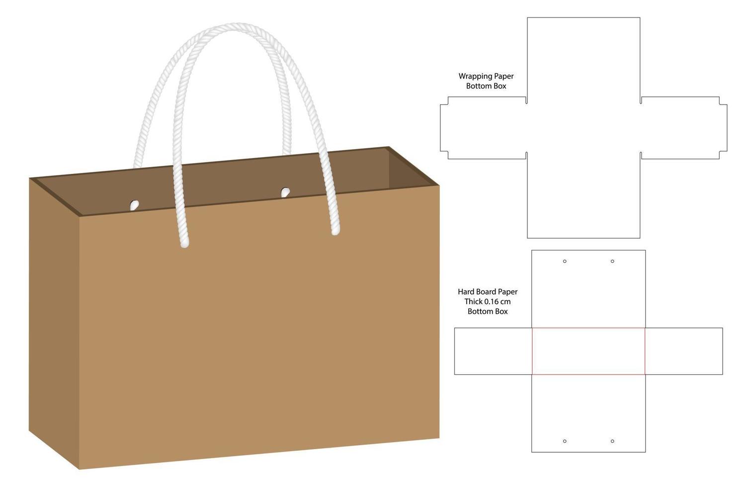 Box packaging die cut template design. 3d mock-up vector