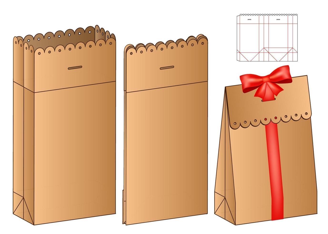 Box packaging die cut template design. 3d mock-up vector
