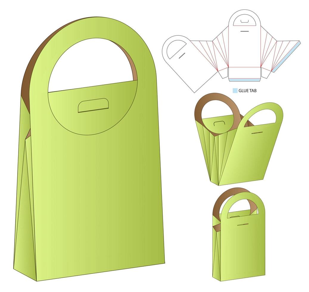 Box packaging die cut template design. 3d mock-up vector
