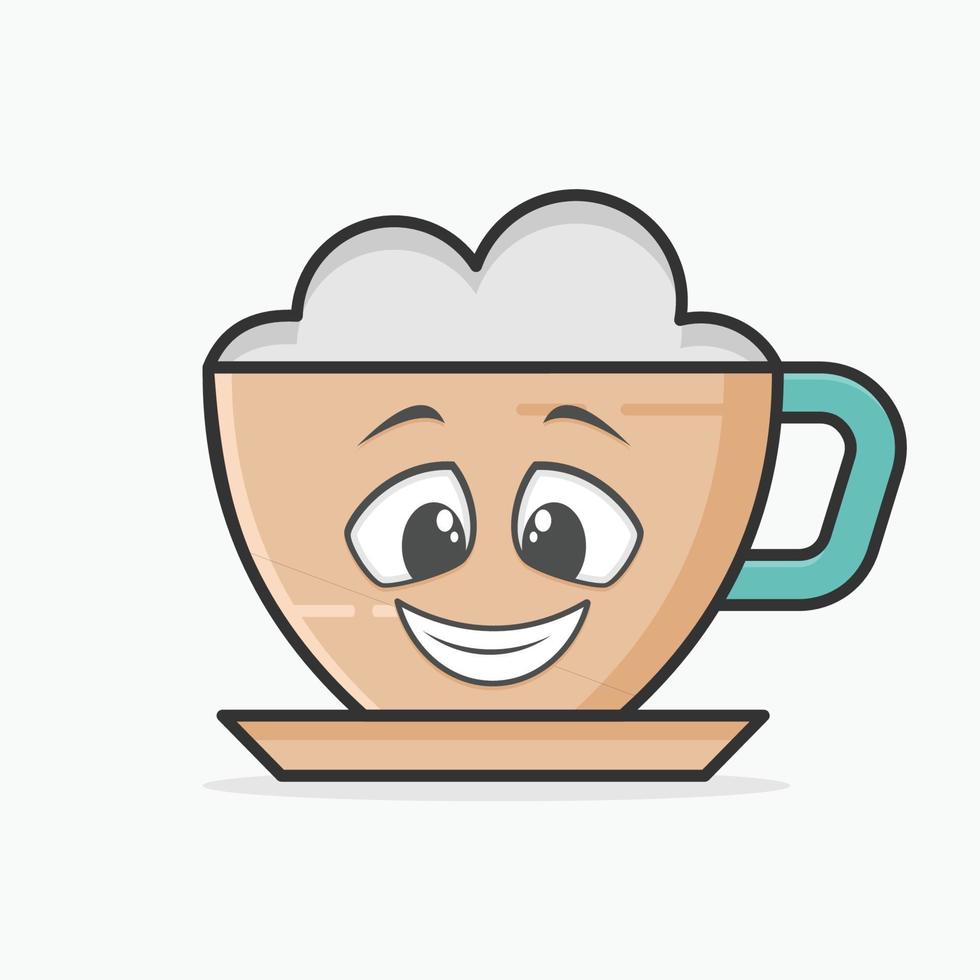 personaje de la taza de café vector