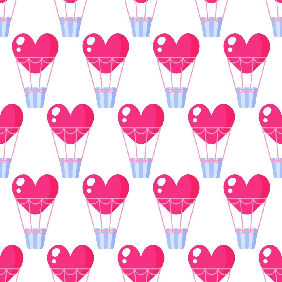 Seamless pattern of heart balloon for the wedding or Valentine's Day. vector