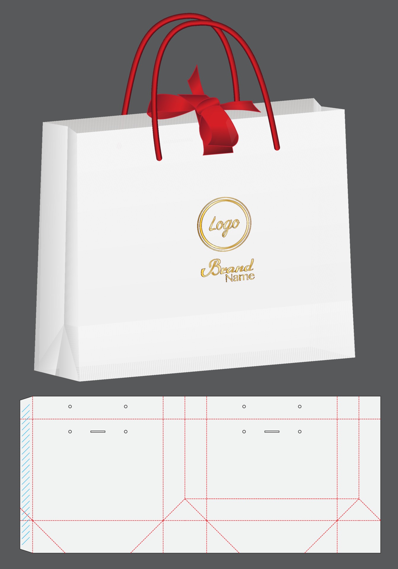 Download Paper Bag Packaging Die Cut And 3d Bag Mockup 2304374 Vector Art At Vecteezy