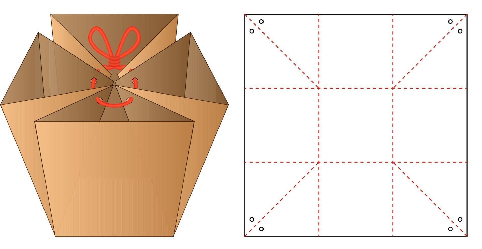 Box packaging die cut template design. 3d mock-up vector