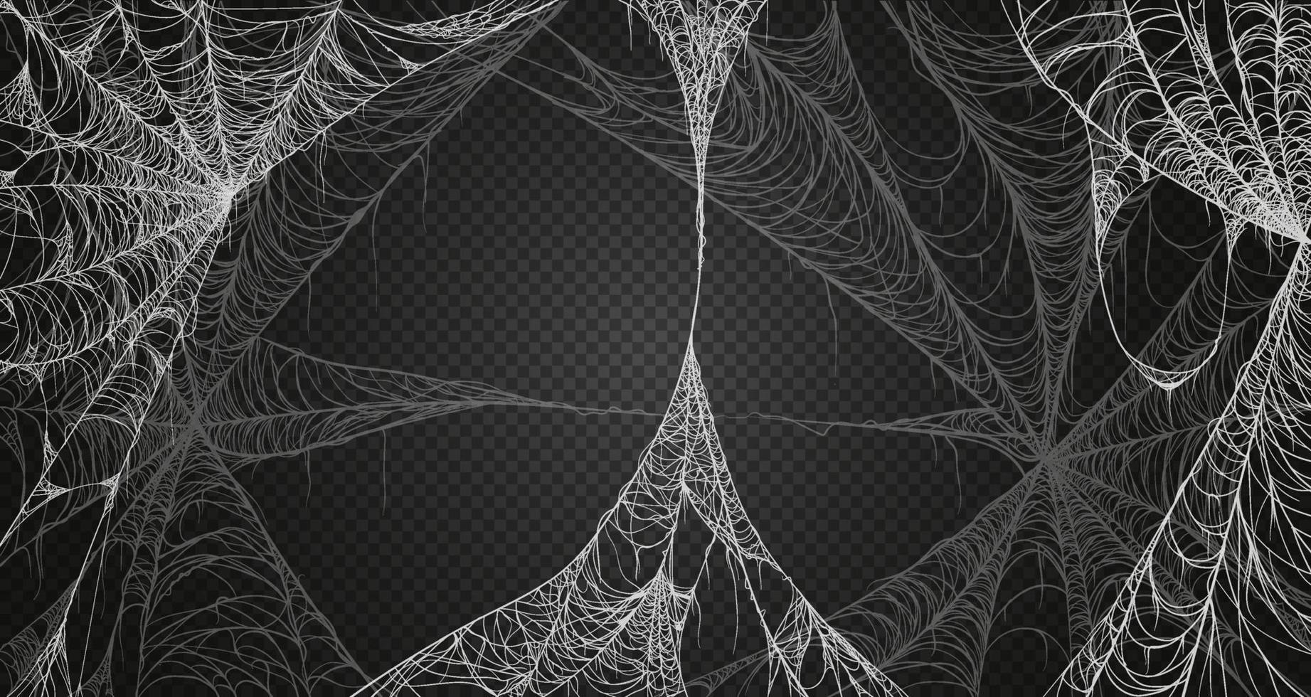 Cobweb realism set. Spiderweb for halloween, spooky, scary, horror decor vector