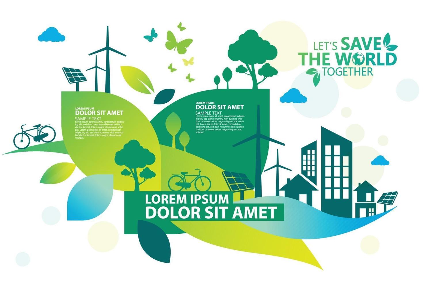 Ecology and environment conservation creative idea concept design vector