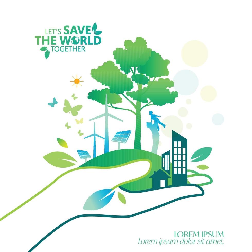 Ecology and environment conservation creative idea concept design vector