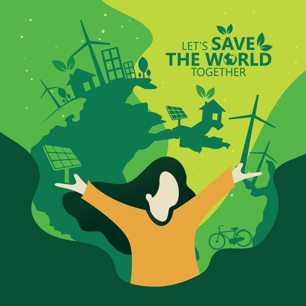 Ecology and environment conservation creative idea concept design vector