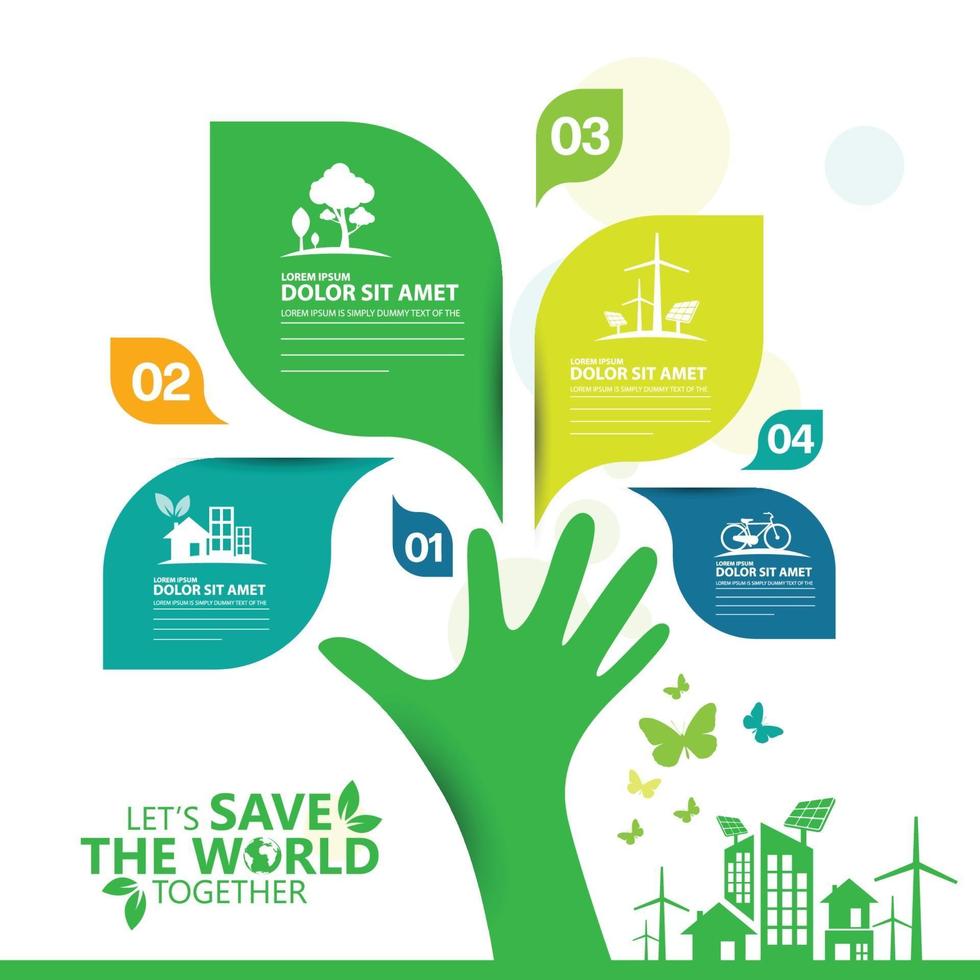 Ecology and environment conservation creative idea concept design vector