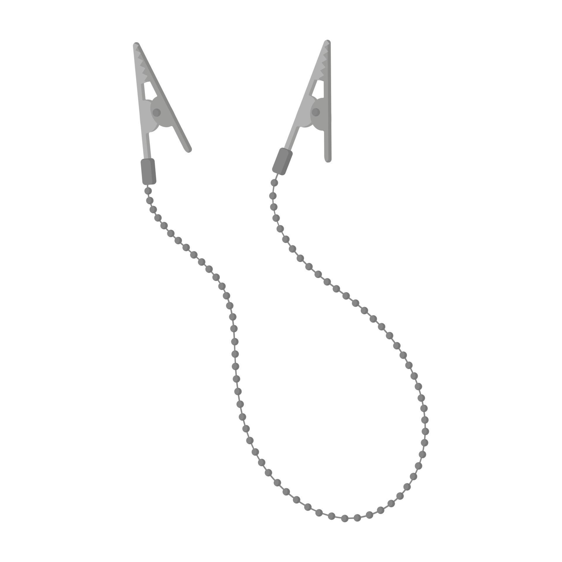 Vector cartoon illustration of dental clamp for napkins isolated on