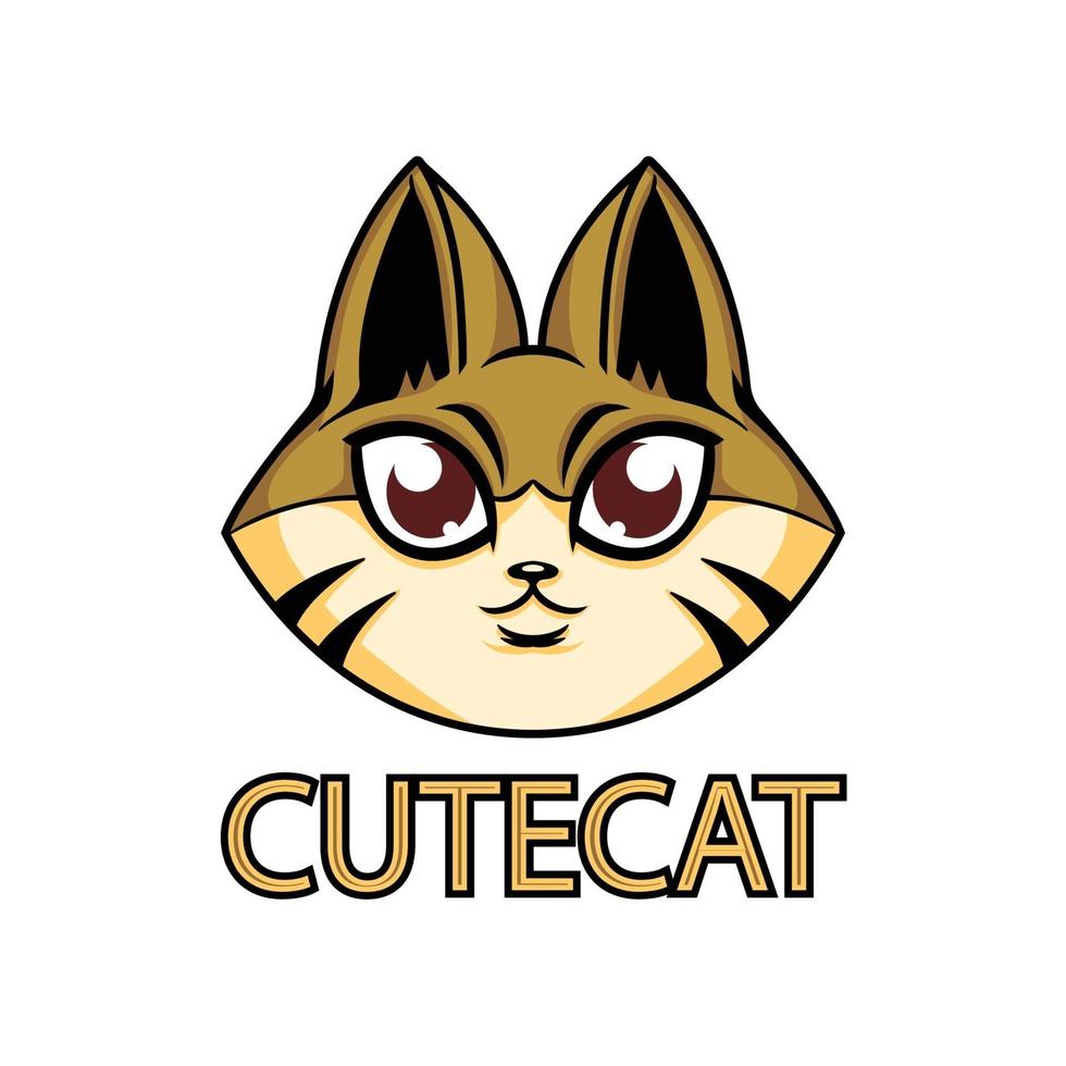 Cute Cat Mascot Logo Template vector