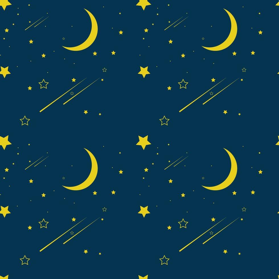 Night Atmosphere Seamless Pattern Vector Illustration