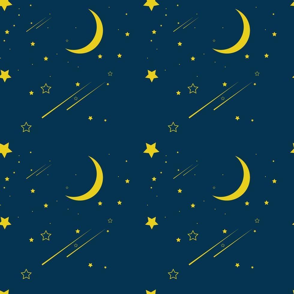 Night Atmosphere Seamless Pattern Vector Illustration