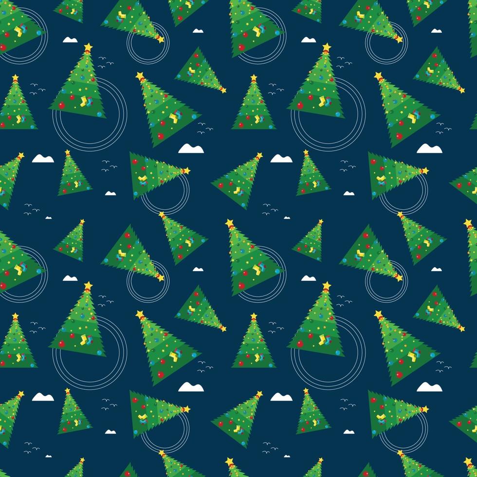 Christmas Trees Pattern Vector Illustration